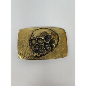 Tomb Raider Lara Croft Skull Belt Buckle Gold Colored Replica Cosplay Functional